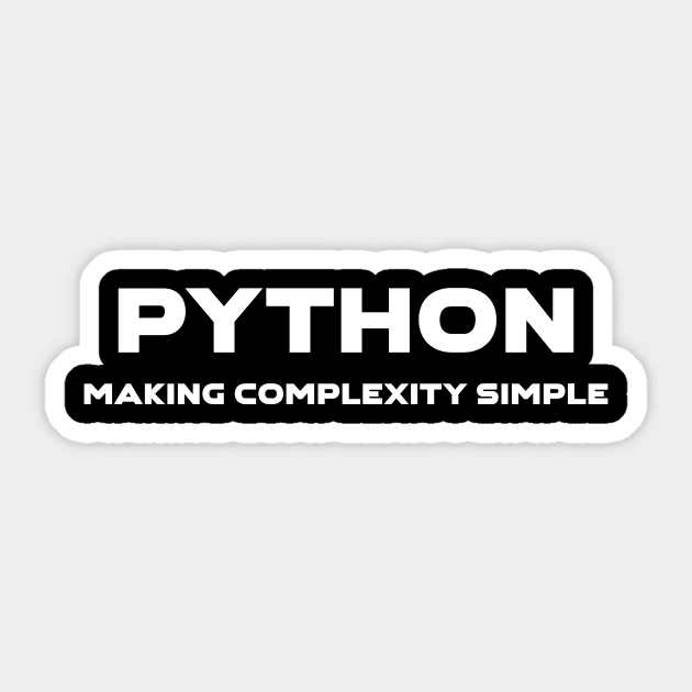 Python Making Complexity Simple Programming Sticker by Furious Designs